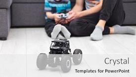  Presentation with radio - Colorful PPT theme enhanced with father-teaches-his-son backdrop and a white colored foreground