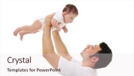  Presentation with father - Presentation theme enhanced with father with baby at home background and a  colored foreground