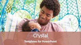  Presentation with relaxing - Slide deck with father with baby son relaxing background and a coral colored foreground