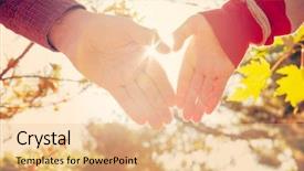  Presentation with cartoon kids holding hands - Colorful slide set enhanced with father with child holding hands backdrop and a  colored foreground