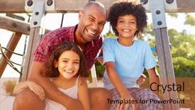  Presentation with children climbing - Slides consisting of father with children on playground background and a red colored foreground