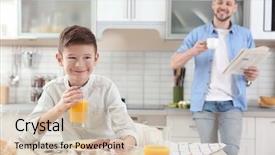  Presentation with tea cup - Cool new slide set with father with cup of tea backdrop and a soft green colored foreground