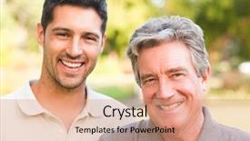  Presentation with father - PPT layouts consisting of father with his son looking background and a coral colored foreground