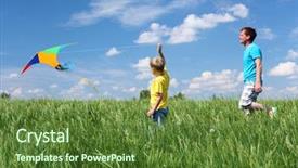  Presentation with kite - PPT layouts with summer playing with kite background and a tawny brown colored foreground