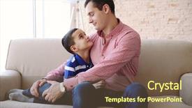  Presentation with father - Presentation design with fatherly love - father and son looking background and a tawny brown colored foreground