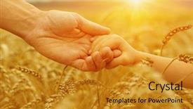  Presentation with hands holding - Slide deck enhanced with fatherly love - hands of father and daughter background and a gold colored foreground