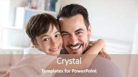  Presentation with father and son - Colorful slide deck enhanced with fatherly love - portrait of father and son backdrop and a  colored foreground