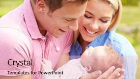  Presentation with new parents baby and dr - Audience pleasing PPT layouts consisting of fatherly love - proud parents holding baby daughter backdrop and a lemonade colored foreground