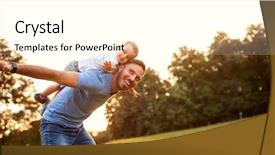  Presentation with father - Beautiful PPT layouts featuring fathers day - father piggyback his little son backdrop and a cream colored foreground