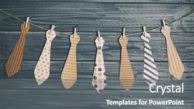  Presentation with tie - Presentation theme consisting of father's day concept tie background and a gray colored foreground