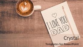  Presentation with father - Slides featuring fathers day greeting against above background and a coral colored foreground