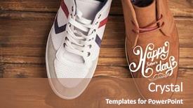  Presentation with shoes - Presentation enhanced with fathers day greeting against casual background and a coral colored foreground