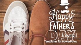  Presentation with shoes - Cool new presentation with fathers day greeting against casual backdrop and a tawny brown colored foreground