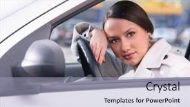  Presentation with head - PPT theme enhanced with fatigue driving - beautiful sensual woman put her background and a  colored foreground