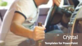  Presentation with drunk driving - Slide set consisting of fatigue driving - drunk man sleeping background and a coral colored foreground