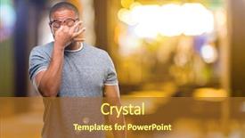  Presentation with overworked - Amazing presentation having fatigue failure - african american man with beard backdrop and a tawny brown colored foreground