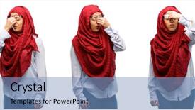  Presentation with hijab - Amazing slide deck having fatigue failure - arab woman wearing hijab backdrop and a teal colored foreground