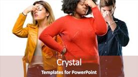  Presentation with three - Colorful presentation enhanced with fatigue failure - group of three young men backdrop and a tawny brown colored foreground