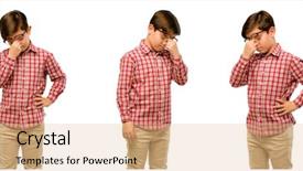  Presentation with eyes - PPT layouts consisting of fatigue failure - handsome toddler child with green background and a coral colored foreground