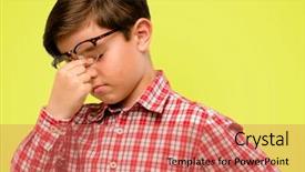  Presentation with overworked - Amazing presentation theme having fatigue failure - handsome toddler child with green backdrop and a coral colored foreground
