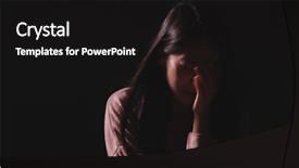  Presentation with woman crying - PPT theme with fatigue failure - woman crying in the dark background and a black colored foreground