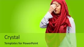  Presentation with buku bahasa arab - PPT layouts having fatigue failure - young arab woman wearing hijab background and a yellow colored foreground