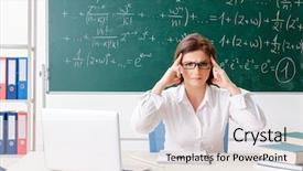  Presentation with math teacher - Beautiful slides featuring fatigue test - female math teacher in front backdrop and a lemonade colored foreground