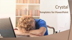  Presentation with sleep learning - Cool new PPT theme with fatigue test - young boy studying himself backdrop and a lemonade colored foreground