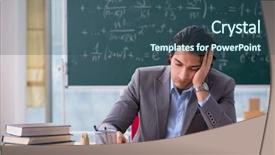  Presentation with math teacher - Beautiful presentation theme featuring fatigue test - young handsome math teacher backdrop and a ocean colored foreground
