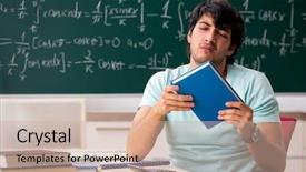  Presentation with young college student diagnosis of chlamydia - Audience pleasing PPT theme consisting of fatigue test - young male student mathematician backdrop and a  colored foreground