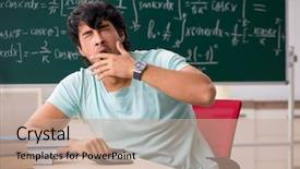  Presentation with young college student diagnosis of sti - Amazing presentation design having fatigue test - young male student mathematician backdrop and a coral colored foreground