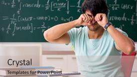  Presentation with young college student diagnosis of chlamydia - Beautiful slide deck featuring fatigue test - young male student mathematician backdrop and a soft green colored foreground