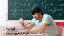  Presentation with young college student diagnosis of chlamydia - Audience pleasing presentation theme consisting of fatigue test - young male student mathematician backdrop and a coral colored foreground