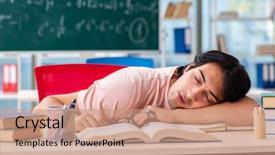  Presentation with young college student diagnosis of sti - PPT theme featuring fatigue test - young male student background and a  colored foreground