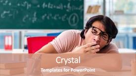  Presentation with worried young female college student - Presentation with fatigue test - young male student background and a  colored foreground