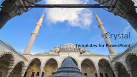  Presentation with istanbul - Audience pleasing slide set consisting of fatih mosque in istanbul turkey backdrop and a light blue colored foreground