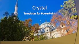  Presentation with architecture mosque - Presentation with fatih mosque in istanbul turkey - architecture religion background background and a cobalt blue colored foreground