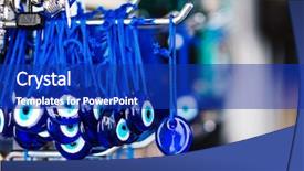  Presentation with greek - Slide deck featuring fatima eye amulet at greek background and a royal blue colored foreground