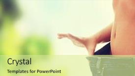  Presentation with healthy lifestyles - Slide set enhanced with fats vitamins - woman showing how much weight background and a blonde colored foreground