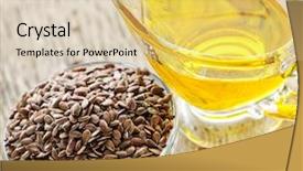  Presentation with fatty acid - Cool new PPT theme with fatty acid - bowl of brown flax seed backdrop and a lemonade colored foreground