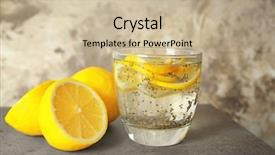  Presentation with water glass - Audience pleasing theme consisting of fatty acid - glass of water with chia backdrop and a soft green colored foreground