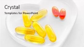  Presentation with fatty acid - Cool new presentation theme with fatty acid - omega-3 pills on a white backdrop and a white colored foreground
