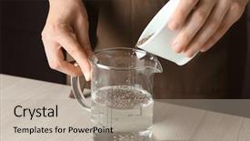  Presentation with fatty acid - Colorful slide set enhanced with fatty acid - woman adding chia seeds backdrop and a mint green colored foreground