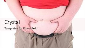  Presentation with fat - Audience pleasing presentation theme consisting of fatty liver - fat man isolated on white backdrop and a lemonade colored foreground