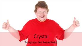  Presentation with fat - Theme featuring fatty liver - fat man isolated on white background and a red colored foreground