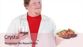  Presentation with fried chicken - Beautiful theme featuring fatty liver - fat man with wine glass backdrop and a coral colored foreground