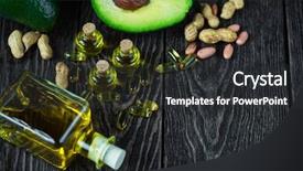  Presentation with peanut oil - PPT theme having fatty liver - oil of avocado with fish background and a dark gray colored foreground