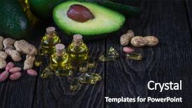  Presentation with peanut oil - PPT theme having fatty liver - oil of avocado with fish background and a wine colored foreground