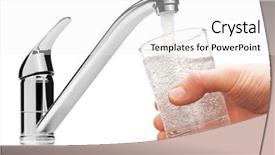  Presentation with drinking glass - PPT theme enhanced with faucet - glass filled with drinking water background and a white colored foreground