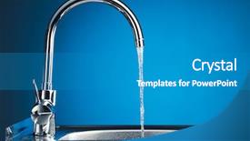  Presentation with water faucet - Slide deck featuring faucet - mixer tap with flowing water background and a gray colored foreground